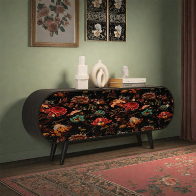 Buffet en pin avec tablettes et tiroirs