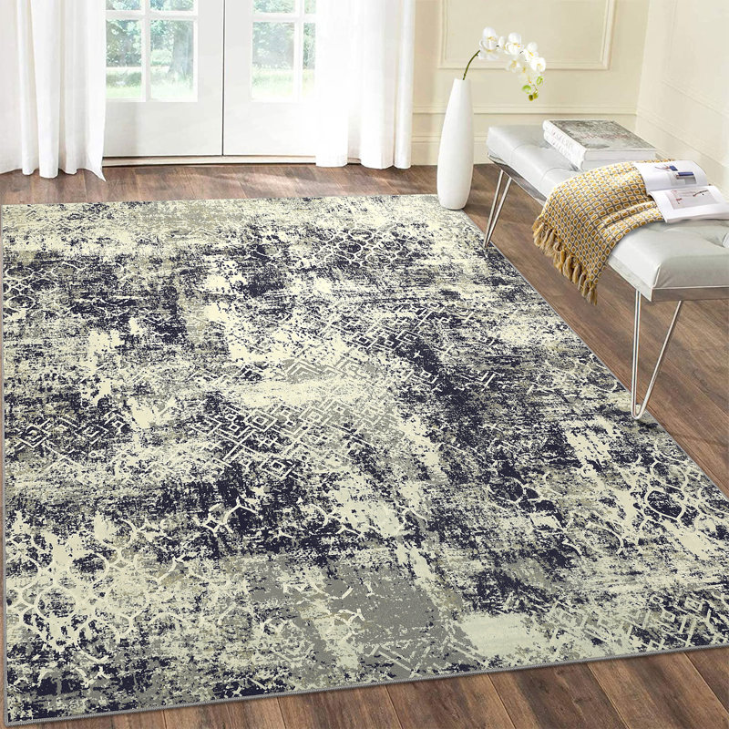 Tapis lavables modernes abstraits, tapis doux pour le salon et la chambre à coucher, Rectangle 5 pi x 7 pi