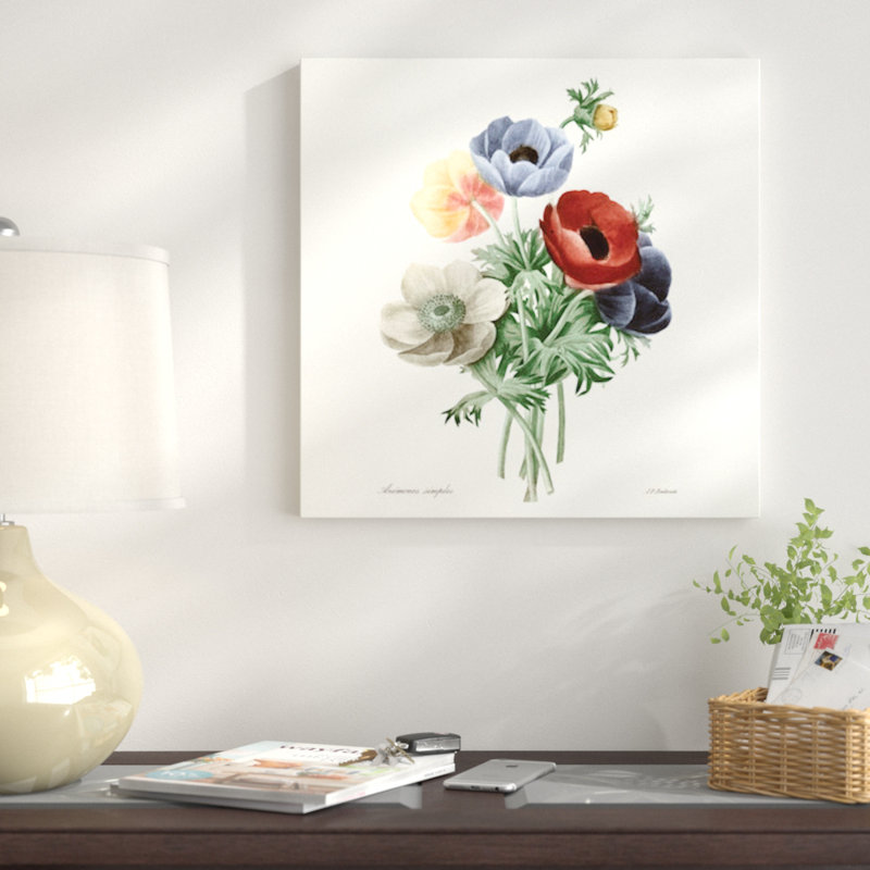 « blushing bouquet i », impression sur toile, H 18 po x l 18 po x P 1,5 po, Toile avec cadre noir, Pas de tapis