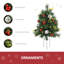 Paquet de 2 sapins de Noël artificiels pour l'extérieur 22,5 po pré-éclairés avec 24 lumières chaudes et piquets, parfaits pour un décor festif