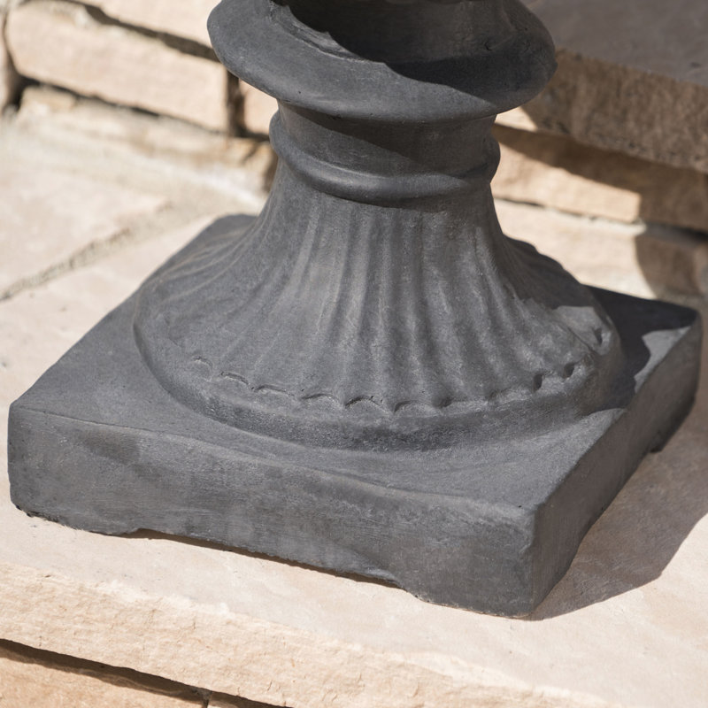 Urne d'intérieur et d'extérieur - Oxyde de magnésium, fini noir antique, jardinière l 17,3 po x H 17,3 L avec aspect oxyde, l 17,3 po x L 24 po, jardin