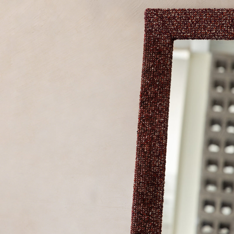 Rectangle Fabric+Solid Wood Full Length Mirrors