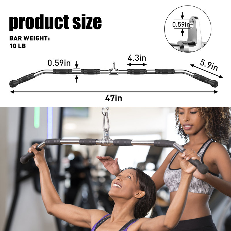 Accessoire de machine à câble de 47 po LAT, attaches à boucle Curl, accessoires de câble pour équipement de remise en forme pour l'entraînement physique à domicile, musculation
