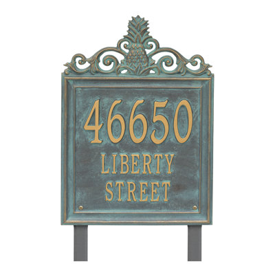 Plaque d'adresse sur 3 lignes Lanai Pineapple