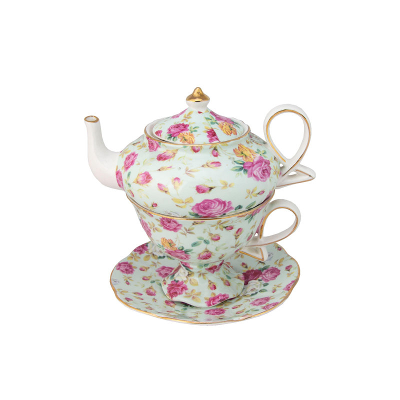 Ensemble de thé en porcelaine pour un ensemble, Vert palmier