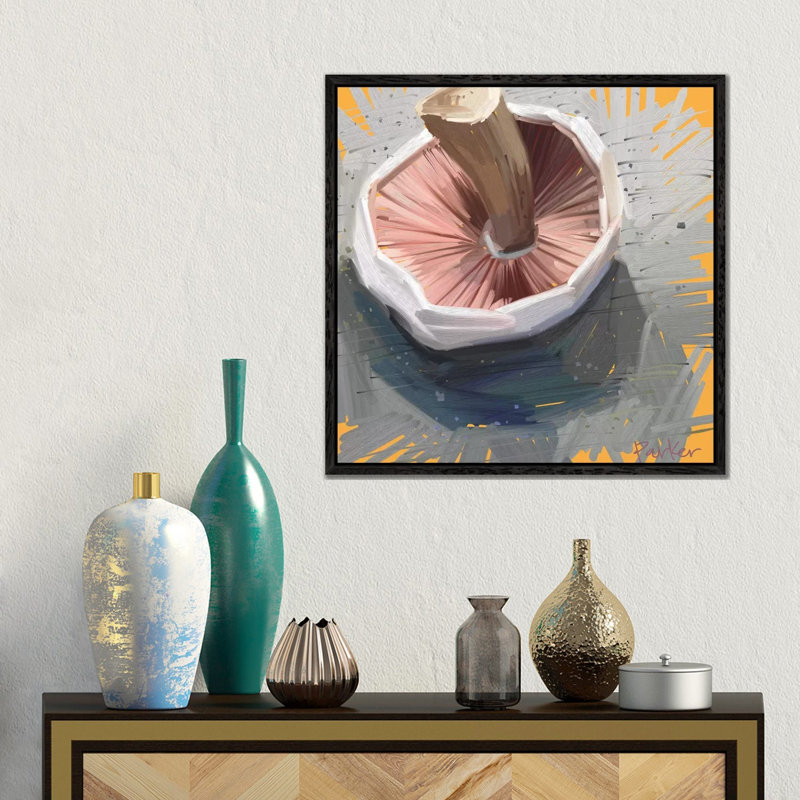 Mushroom by Teddi Parker - Gallery-Wrapped Canvas Giclée on Canvas, 45.72 cm H x 45.72 cm W, Black Framed