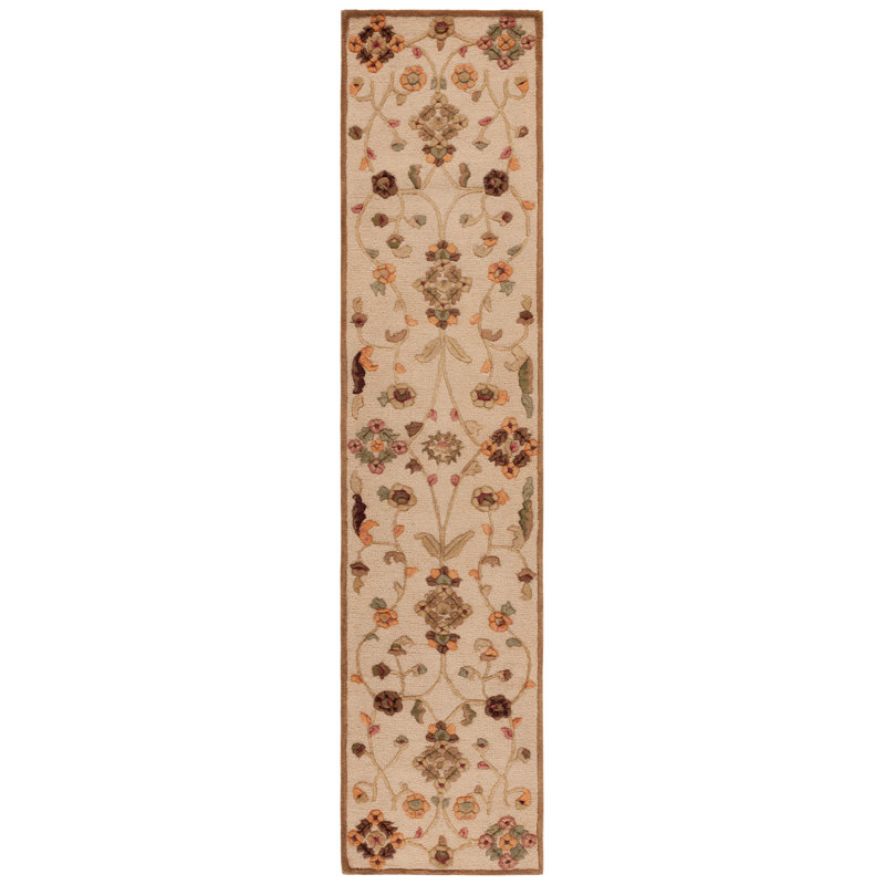 Mcgrail Wool Floral Rug, Runner 2'6" x 10'