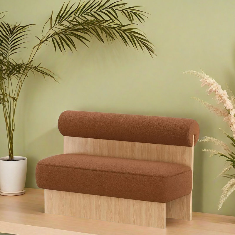Larrinaga Cotton Blend Upholstered Bench, Brown