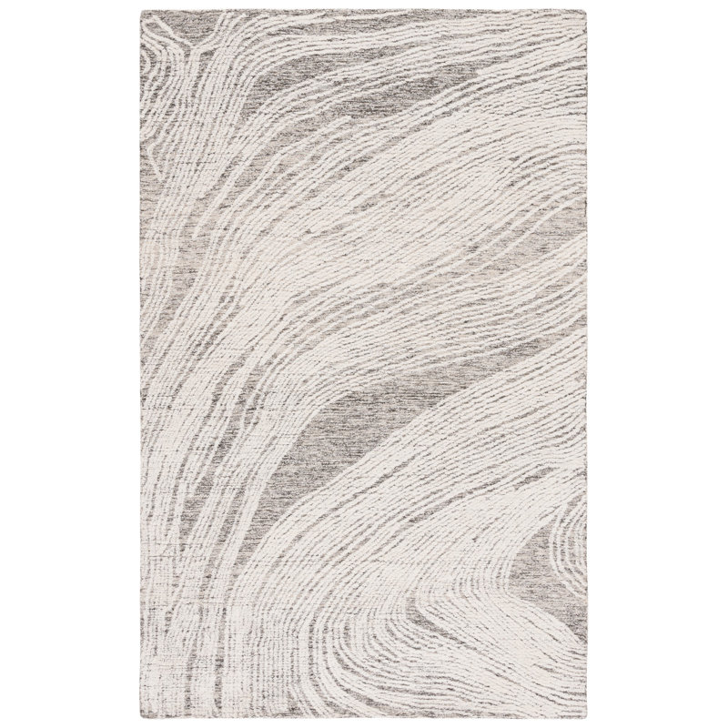 Tapis en laine touffeté à la main Bipin, Rectangle 4 pi x 6 pi