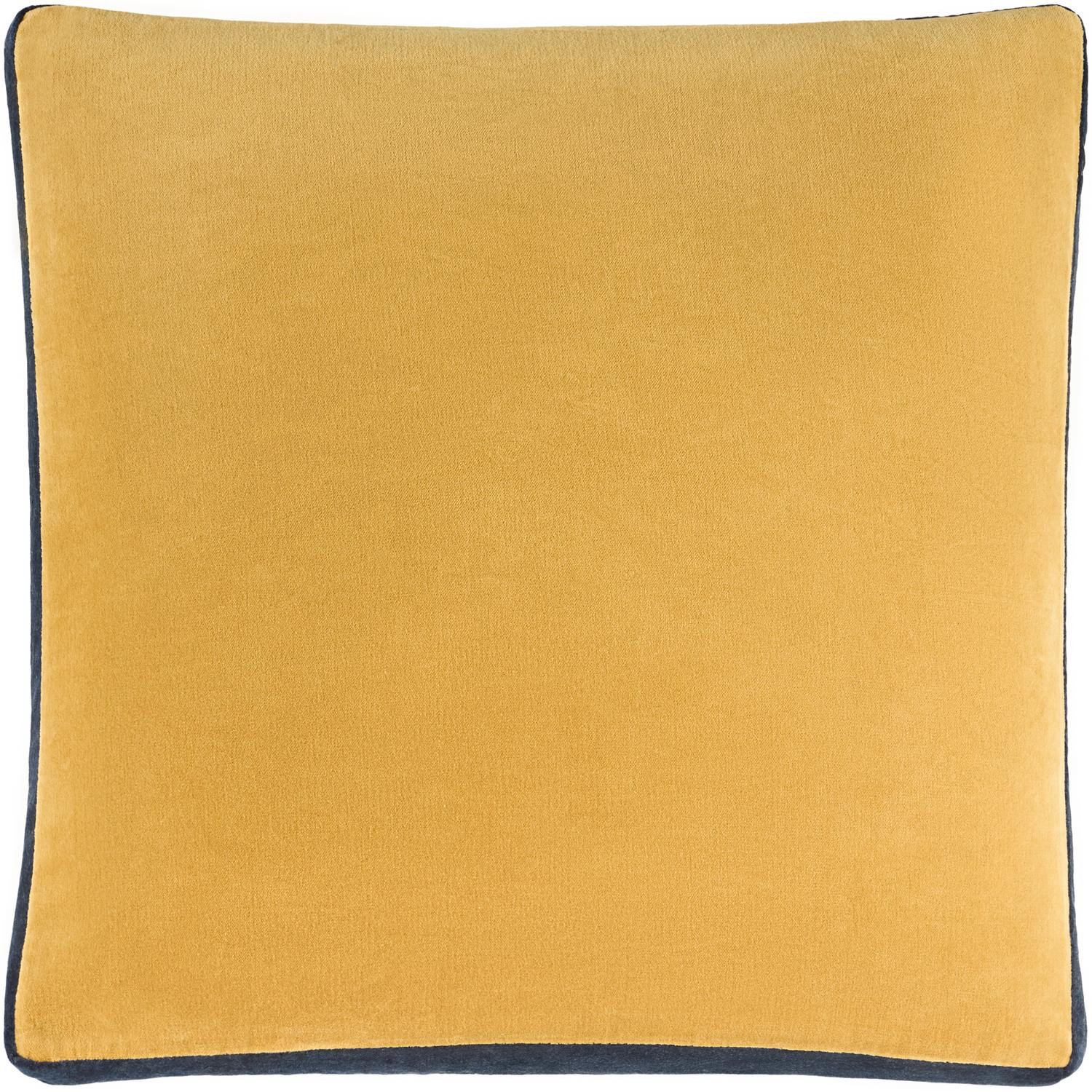 Cotton Pillow Cover, 18" x 18", Pillow Cover Only - No Insert, Yellow/Navy