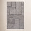 Elsbeth Ivory Black Hand-Tufted Geometric Wool Rug