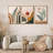Mid Century Modern Boho Sun Forest Plant - 3 Piece Floater Frame Graphic Art Set on Canvas-73721019-73721026