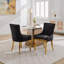 Chaises de salle à manger en chenille, style moderne avec pieds courbés plaqués or et garniture de rivets, confort rembourré-824683585