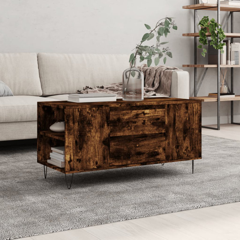 Iriemi Coffee Table with Storage, Smoked Oak