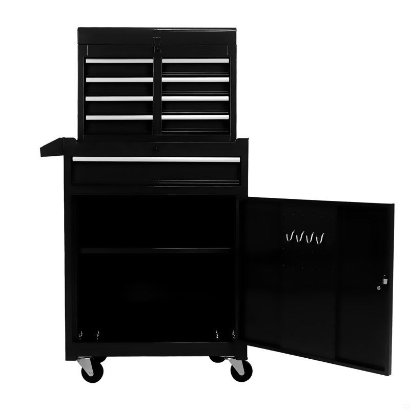 Rolling Tool Chest, 5-Drawer Tool Box Organizer W/Lockable Wheels & Sliding Drawers & Detachable Top & Adjustable Shelf, Tool Storage Cabinet