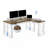 Wood L-Shaped Electric Standing Desk With Drawer-804742258