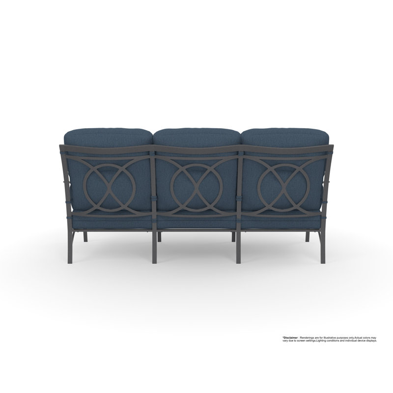 Pasadera Outdoor 3 - Seat Patio Sofa, Sensory Granite, Graphite