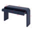 Console unique à silhouette arrondie et surface lisse avec 2 tiroirs, console incurvée, table d'entrée cannelée-1904356741