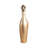 Decorative Slim Bottle Glass Vase with Metal Lid for Home Decor - Artisitic Tall Flower Vase for Living Room Table and Entryway Display - Gold-18060395