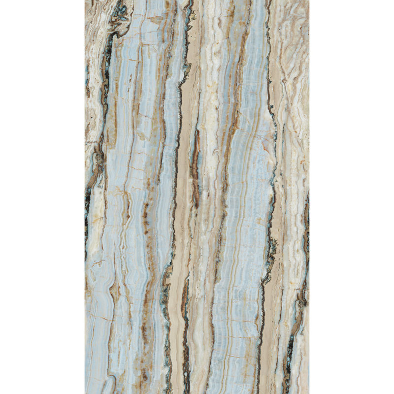 Orom II Collection Abstract 62.5-inches wide x 9.18-feet high 3-panel Wall Mural, Blue