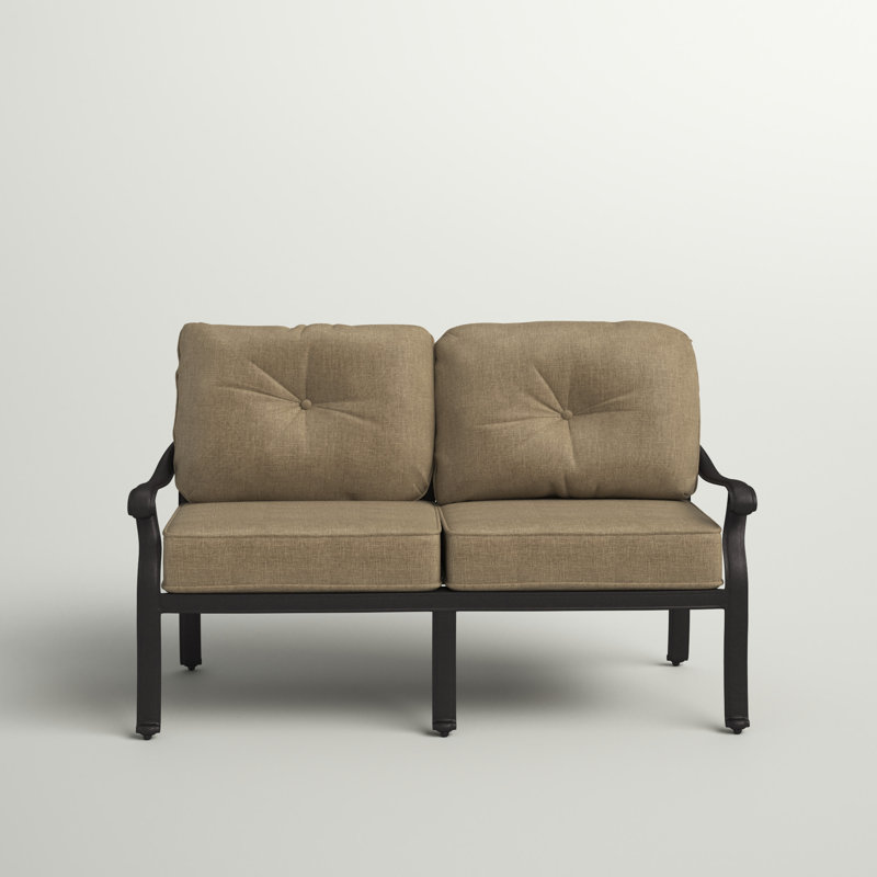 Lebanon 54'' Wide Metal Loveseat with Cushions