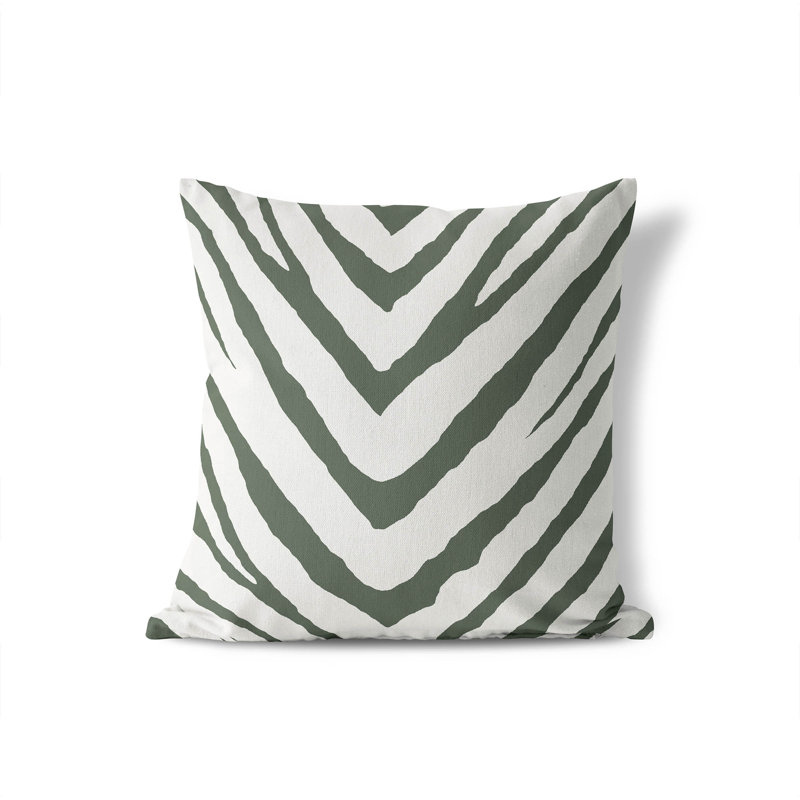 Coussin Zebra, Chimichurri / vert, H 18 po x l 18 po