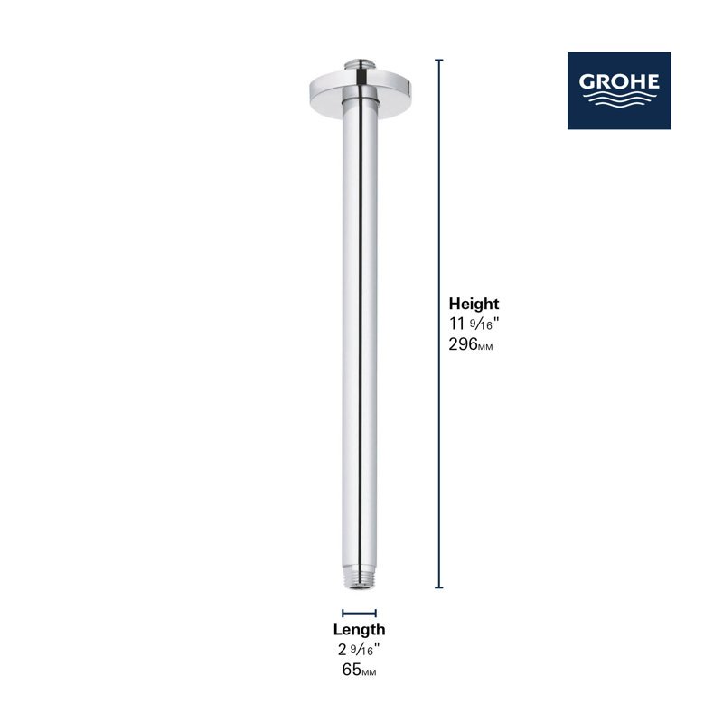 Rainshower™ 11.5625" Ceiling Shower Arm, Brushed Silver