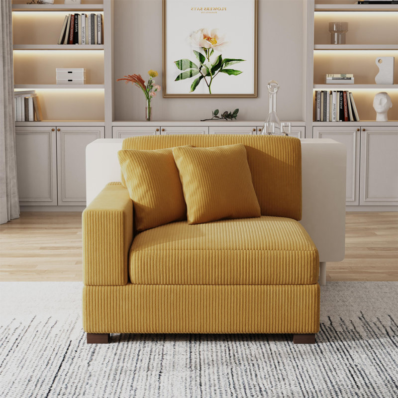Yalisa 104.4 Cm Wide Armchair, Orange Corduroy
