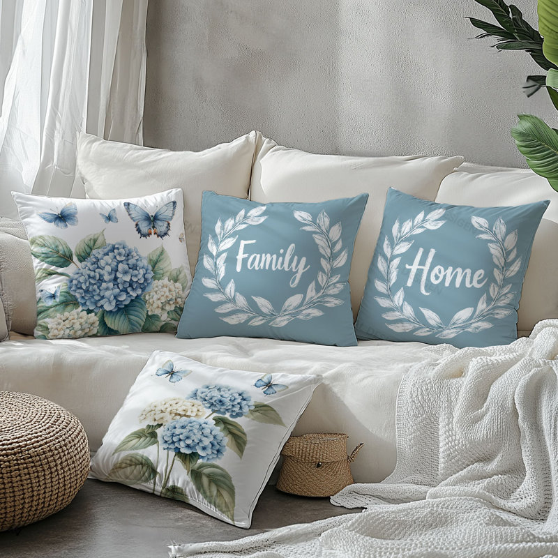 4 housses de coussin décoratives à motif floral 4 pièces
