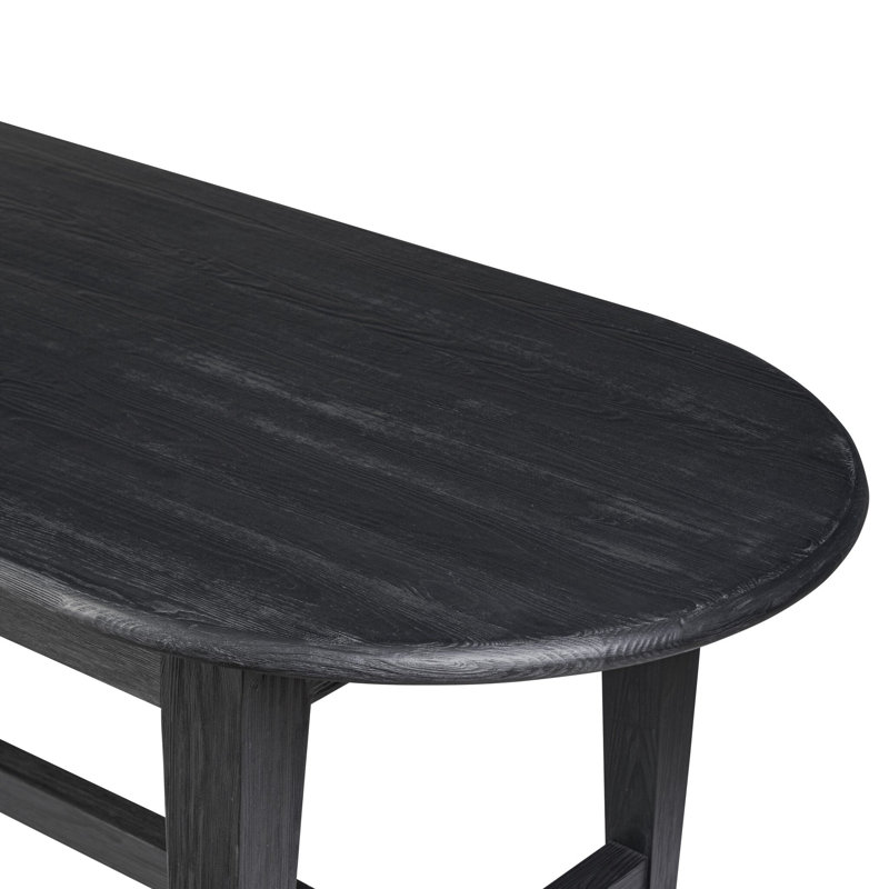 Alfie Dining Table 87"-Black Pine, 30" H x 87" L x 35.5" W, Honey Pine