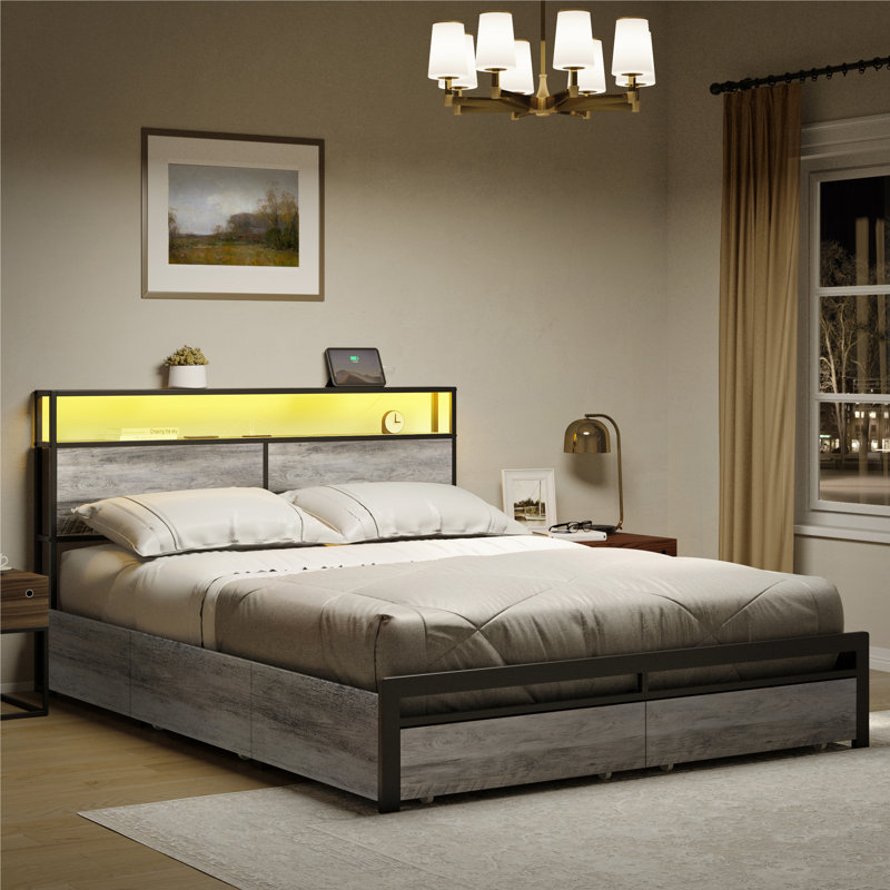 Antioch Bed, Full, Grey