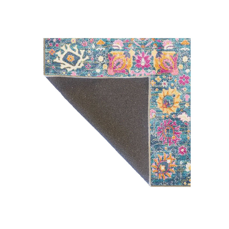 Tapis décoratif tissé à motif floral moderne jaune moderne, Sous-tapis rectangulaire 5 pi 1 po x 7 pi 7 po inc