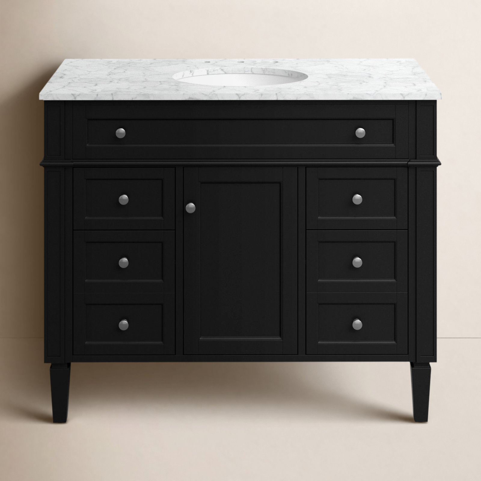Rivers 42'' Single Bathroom Vanity, Black