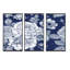«White Vintage Flowers On Classic Blue I», ensemble de 3 toiles encadrées-915910552-915910553