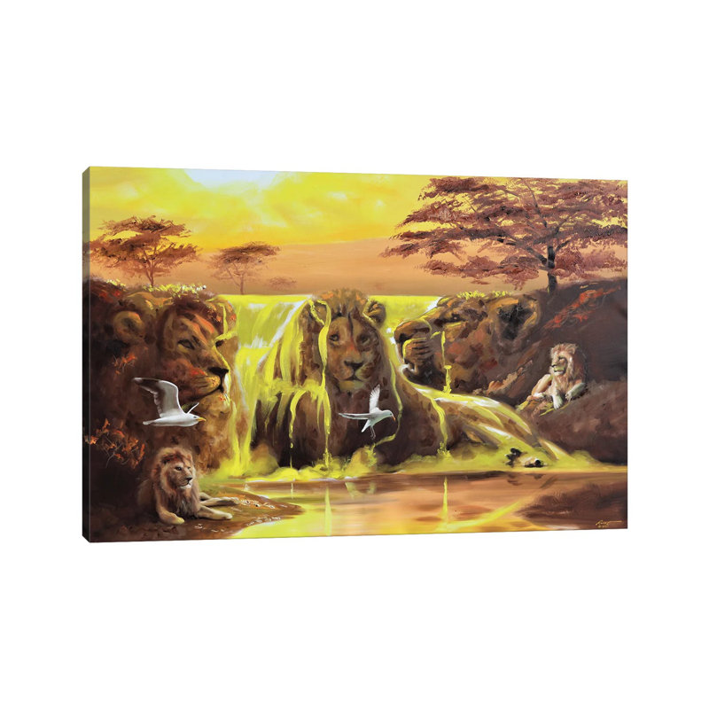 Lion Around by D. "Rusty" Rust - Gallery-Wrapped Canvas Giclée on Canvas, Canvas, 66.04 cm H x 45.72 cm W x 1.91 cm D