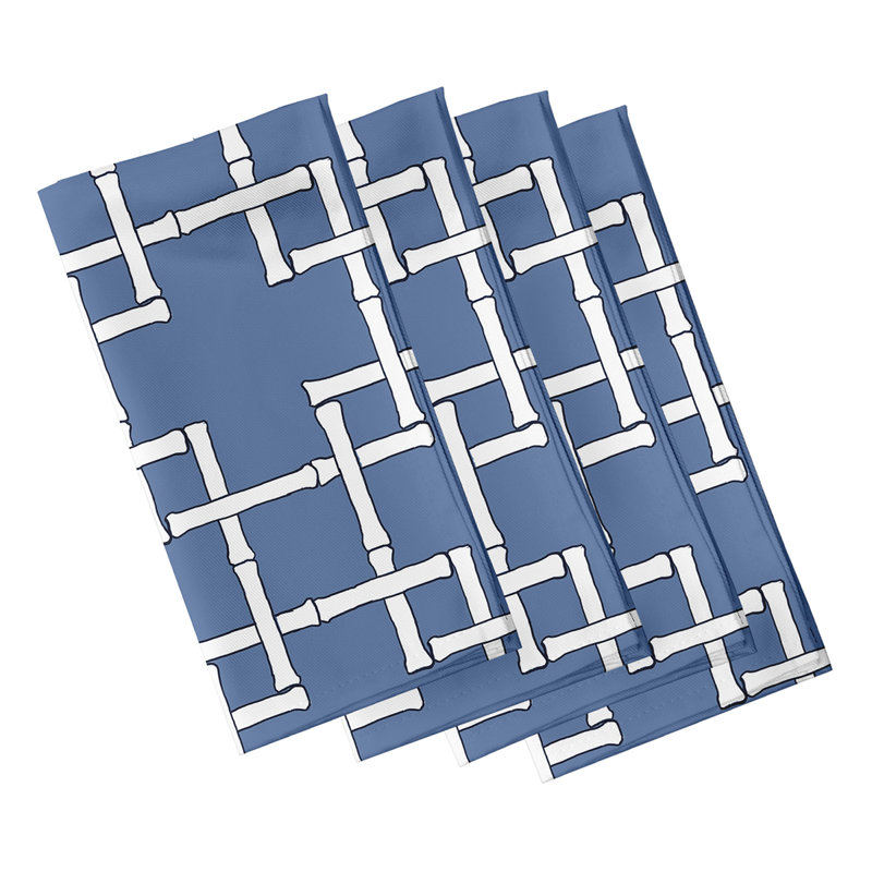 Ensemble de serviettes 4 pièces Yoshida, L 18 po x L 18 po, bleu