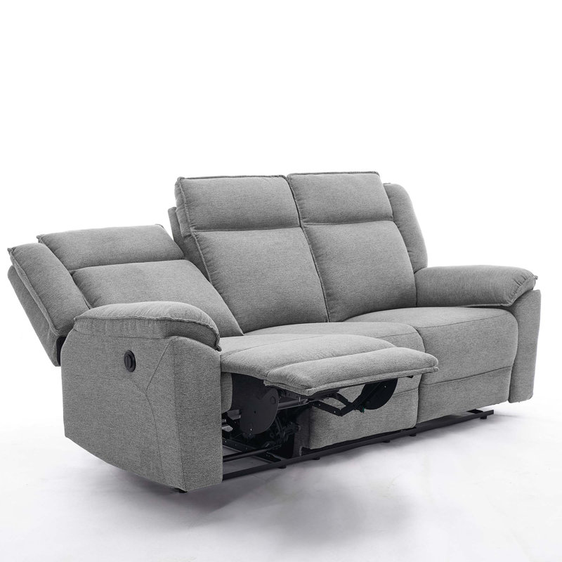 Beola 5 Seater Linen Electric Reclining Sofa, Grey