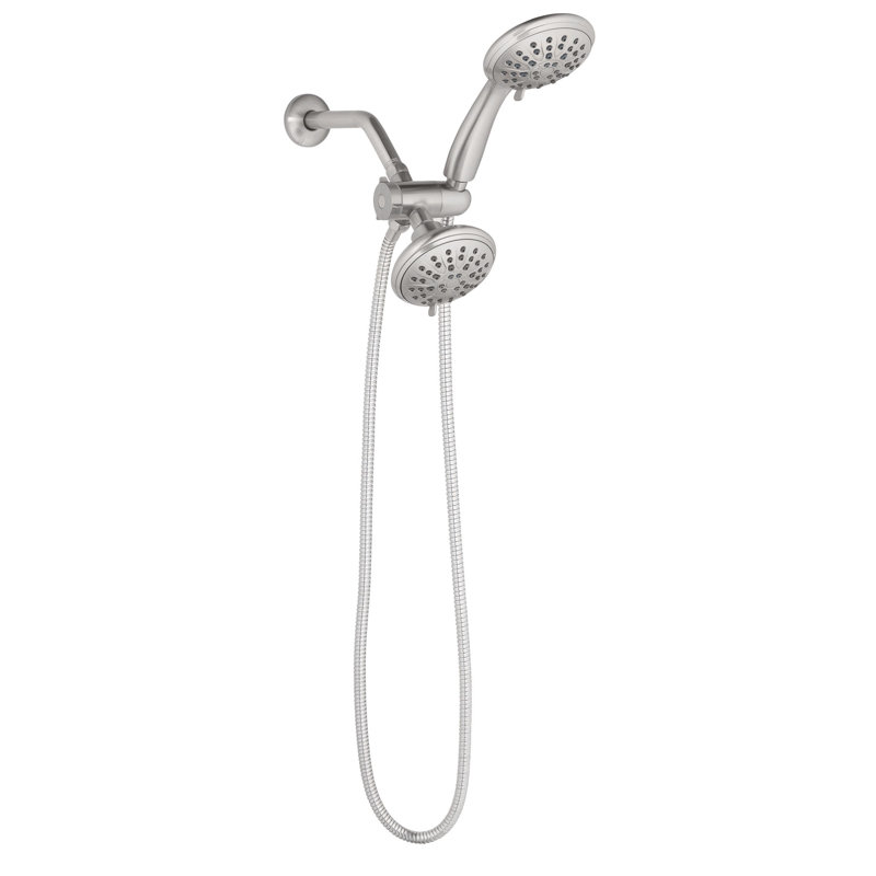 Pomme de douche double Positano, Nickel brossé