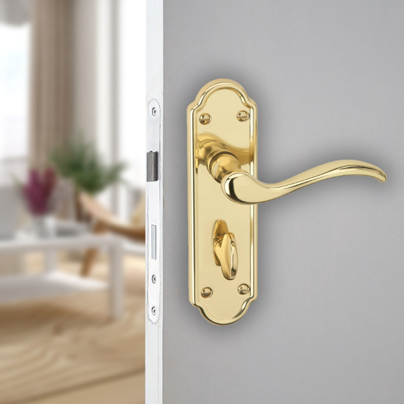 Door Handle, Polished Brass