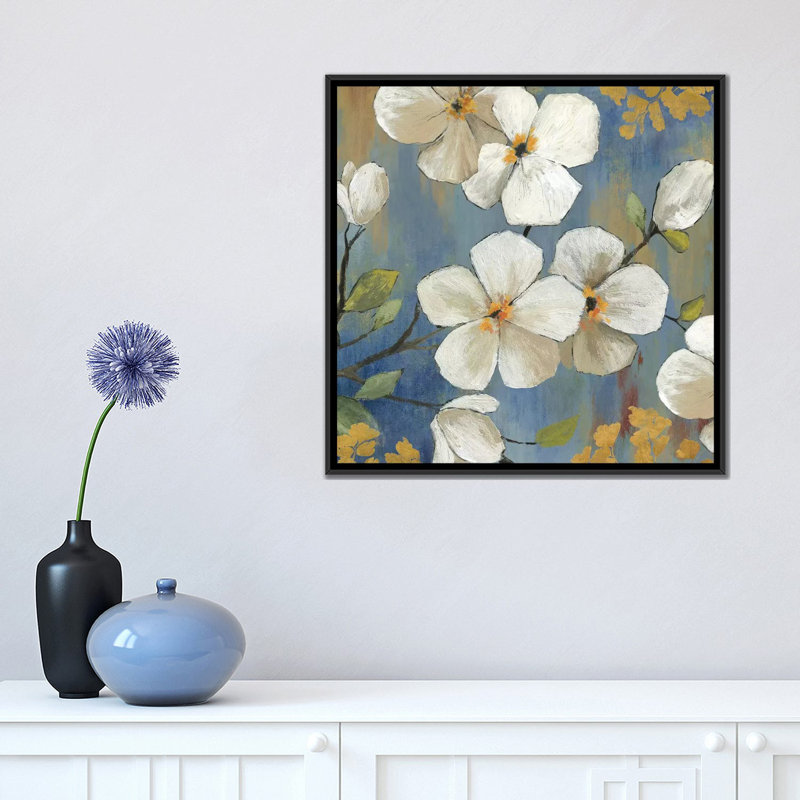 «En Flor II», impression sur toile, H 26 po x l 26 po x P 1,5 po, Toile avec cadre noir, Pas de tapis