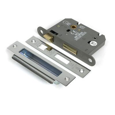 Polished SS 3" Heavy Duty Bathroom Mortice Lock