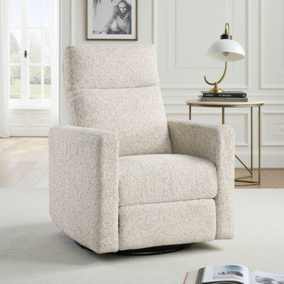 Fauteuil inclinable manuel, 30 po, chenille beige, pivotant sur 360 °