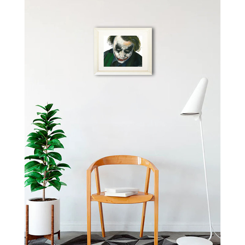 «The Joker» par Damon Crook - impression, H 16 po x l 20 po x P 1 po, Papier avec cadre blanc
