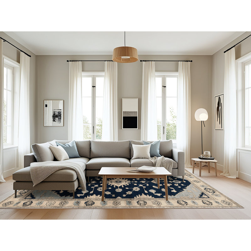 Tapis beige surteint lavable à la machine, Rectangle 6 pi x 9 pi