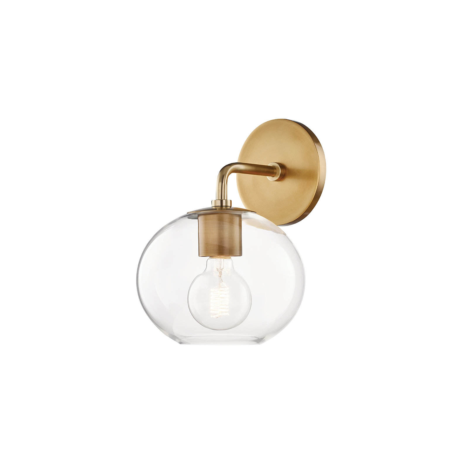 Margot 1 Light Wall Sconce, Aged Brass