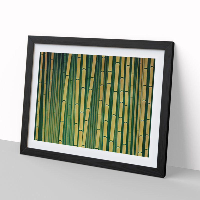 Eccentric Bamboo Forest - Single Picture Frame Print, 25cm H x 34cm W x 2cm D, Black Frame