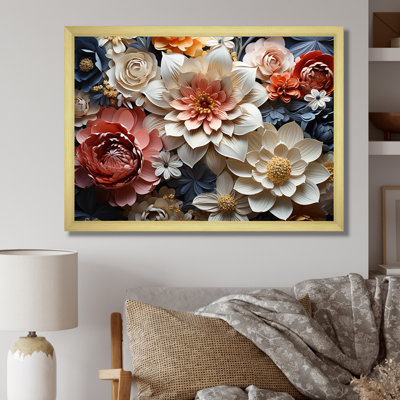 Multicolore assorti de bouquets de fleurs modernes sur toile