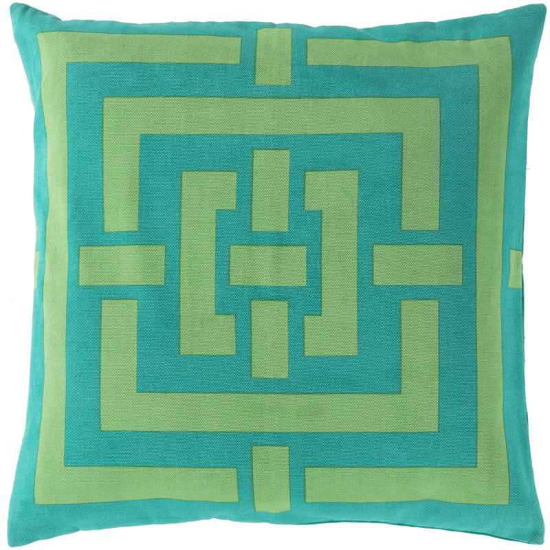 Circles Geometric Cotton Pillow Cover, Emerald