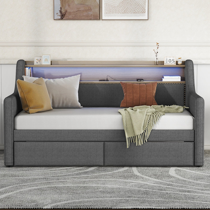 Sofas 79.5'' Faux Leather Sofa, Gray