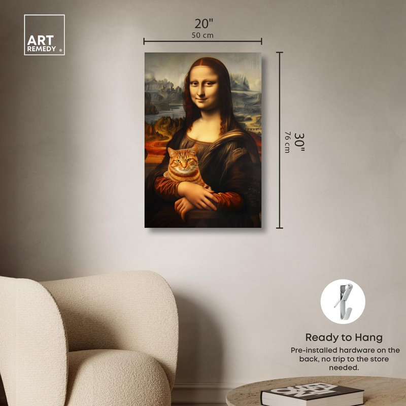 Art mural classique "Mona Lisa" par Art Remedy, Toile tendue, H 30 po x l 20 po